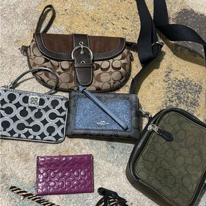 Coach Multi-Color Signature Bag Collection lot of 5